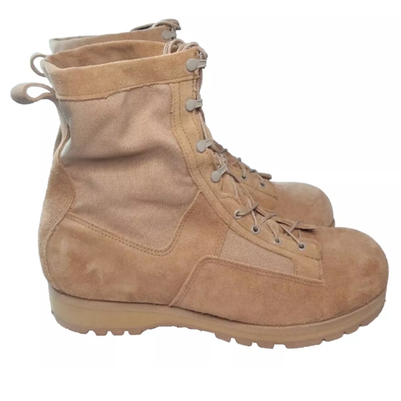 Wellco Combat Boot Men's Size 15.5 EW~ Extra Wide Canvas, Suede, Leather Tan - Picture 5 of 12